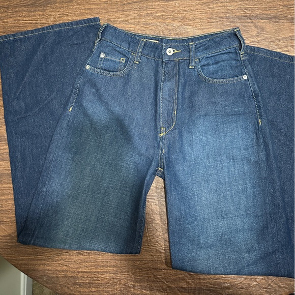 Anthropologie Pilcro The Annie Dark Blue Wide Leg Jeans - Picture 12 of 15